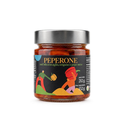 Peperoni sott'olio extravergine di oliva Minnelea, vasetto