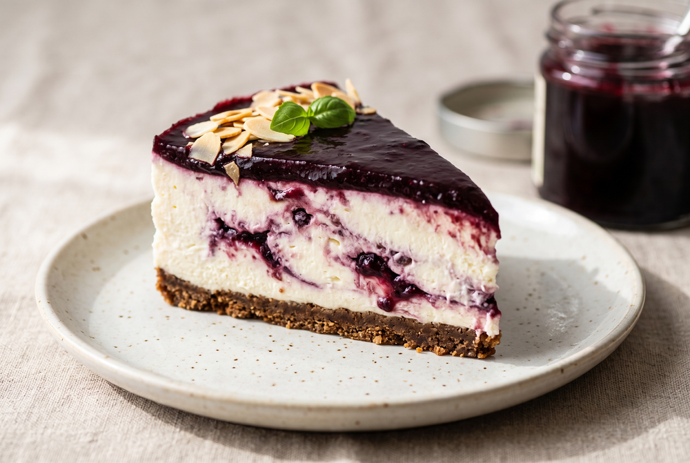 Cheesecake fredda allo yogurt con frutti di bosco