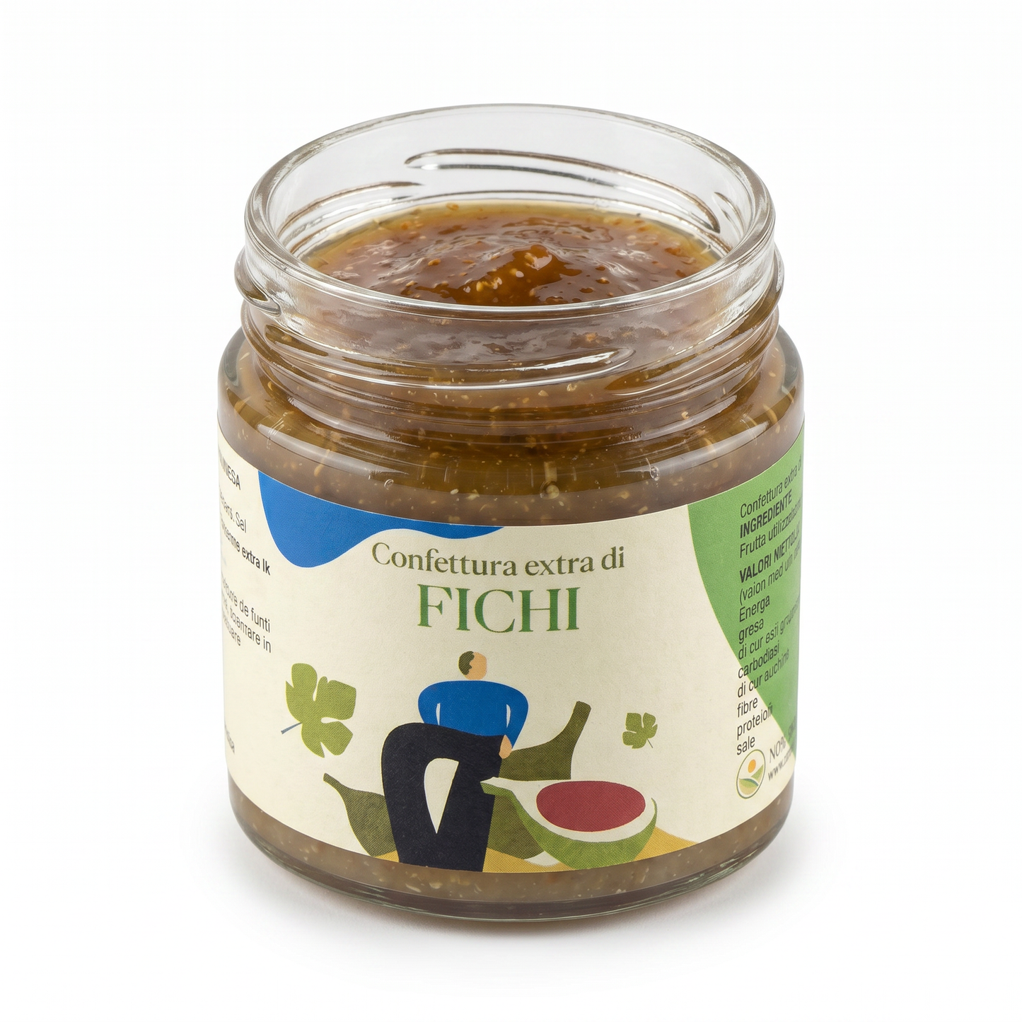 Confettura Extra di Fichi Bianchi dottati Minnelea aperta — vasetto senza tappo