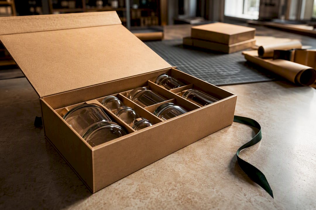 Elegante Geschenkbox mit schützenden Trennwänden