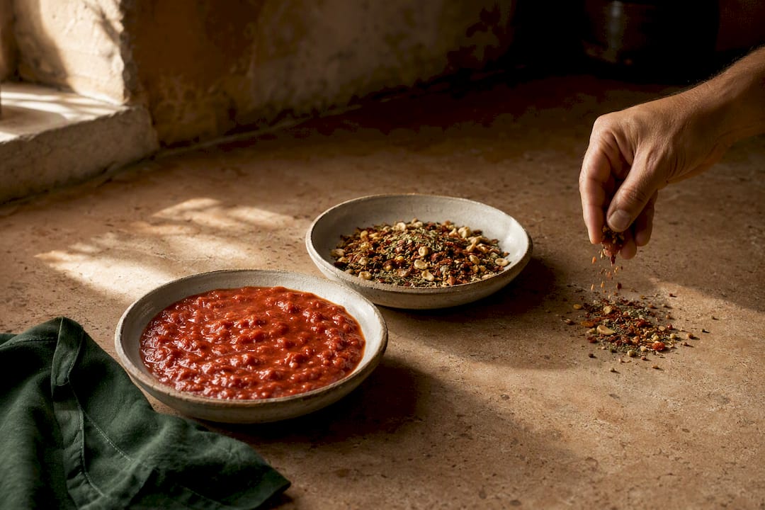 Vergleich zwischen Arrabbiata-Sauce und Gewürzmischung