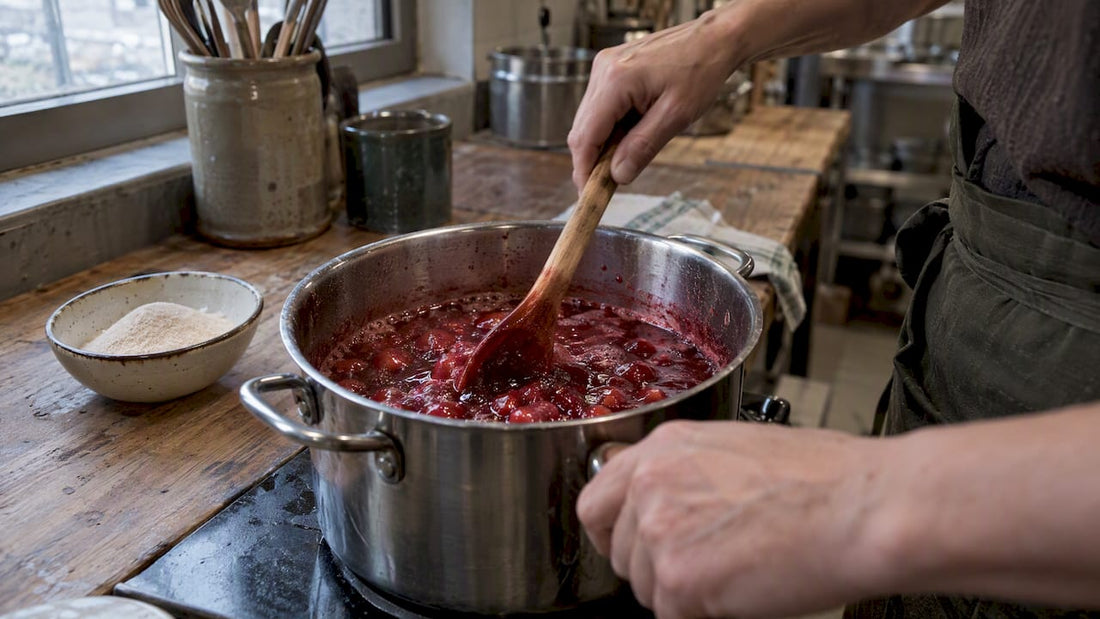 Fruchtaufstrich mit Pektin im Kochtopf
