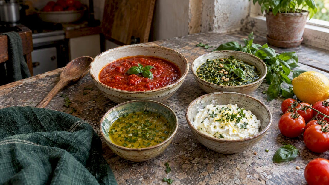 Vier italienische Saucen ganz ohne Knoblauch