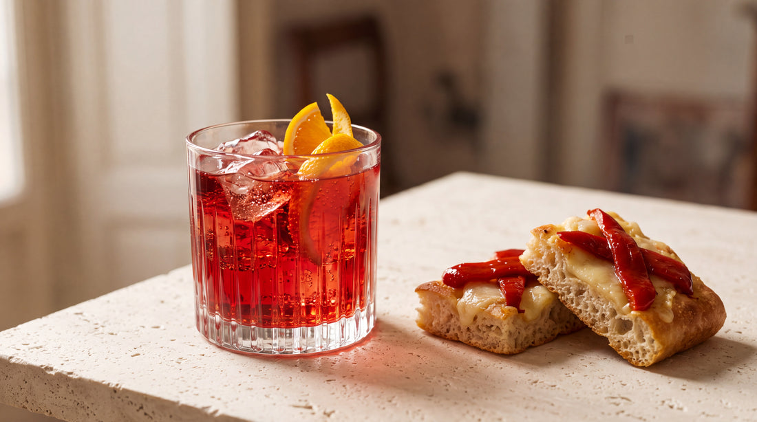 Americano: focaccia al formaggio con peperoni sott’olio con peperoni sott'olio Minnelea