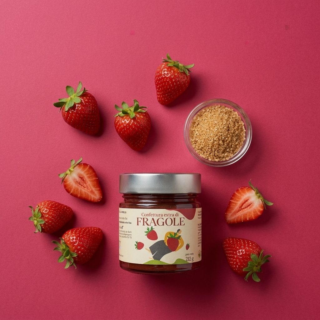Confiture extra de fraises Minnelea — préparation avec fraises fraîches