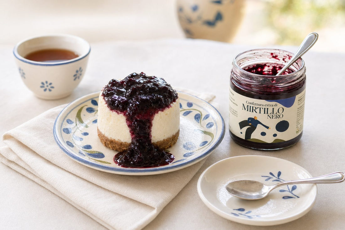Confiture extra de myrtilles noires Minnelea — nature morte