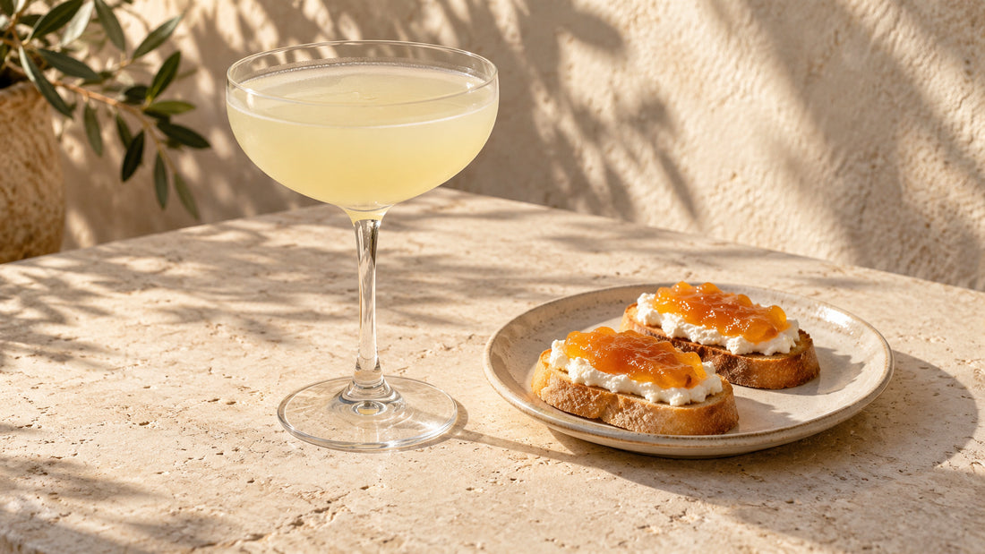 Daiquiri: crostini con formaggio e albicocche con confettura di albicocche Minnelea