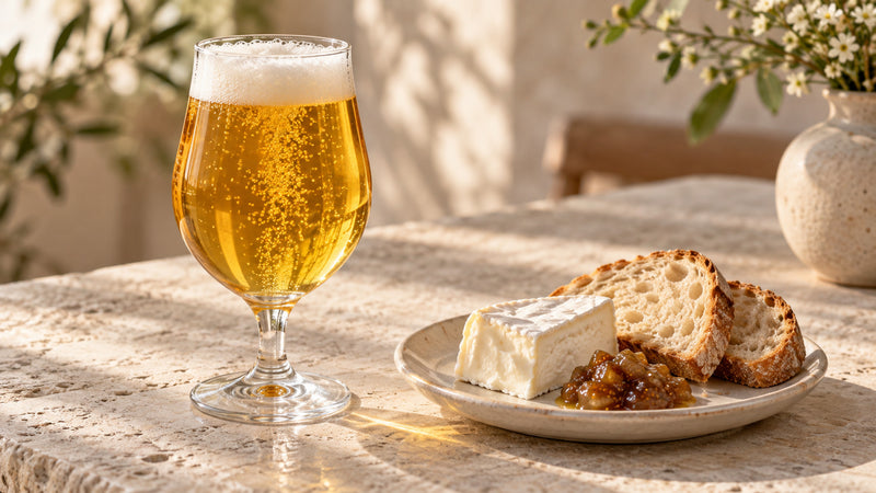 Gueuze: caprino fresco e un accento di fichi con confettura di fichi Minnelea