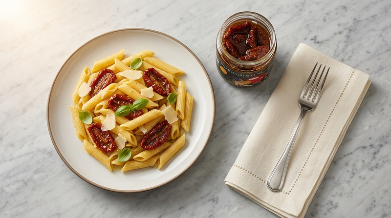 Pasta italiana con pomodori secchi sott'olio Minnelea