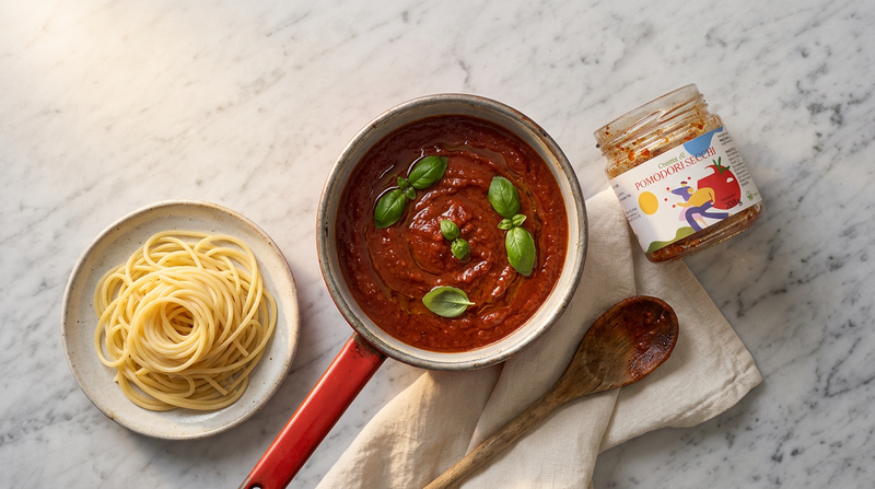 Sugo pronto ai pomodori secchi Minnelea in 10 minuti