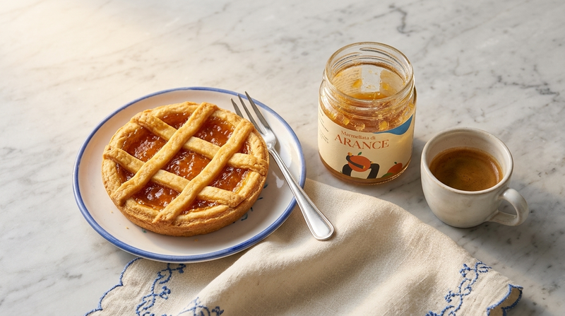 Crostata di arance con marmellata Minnelea