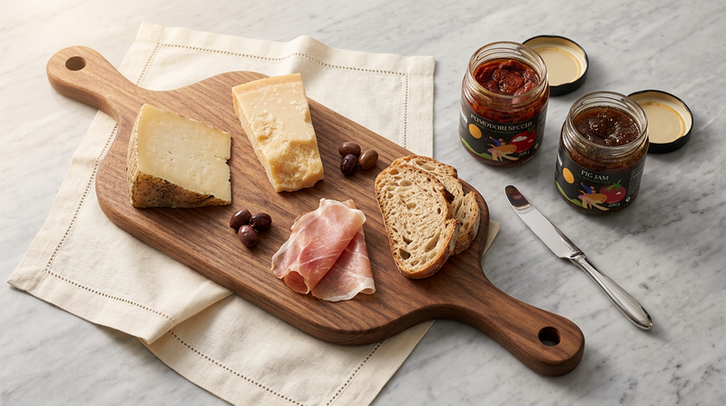 Tagliere italiano con confetture e sottoli Minnelea