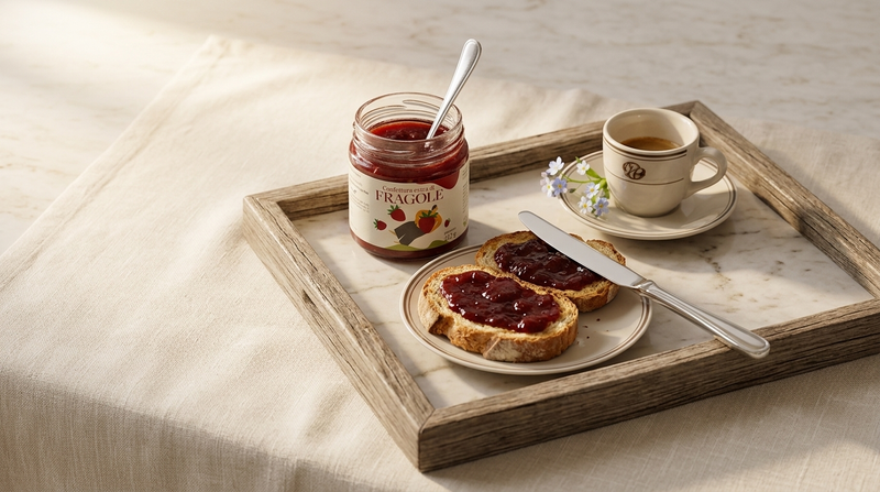 Colazione italiana con pane e marmellata Minnelea