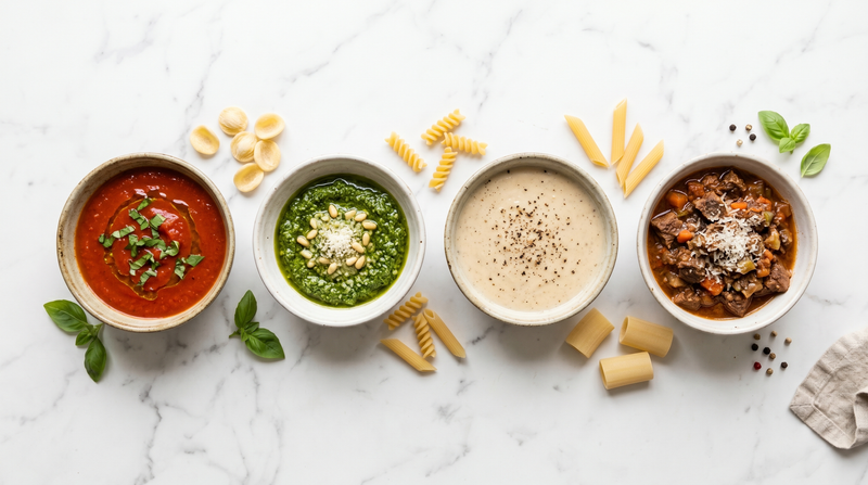 Pasta Sauce: die 7 Familien italienischer Saucen — und welche zu welcher Pasta gehört