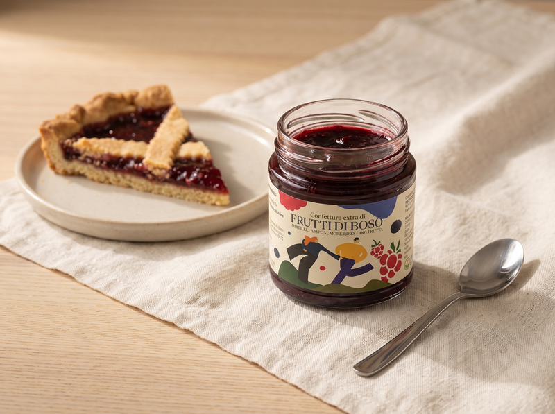 Confettura di frutti di bosco Minnelea con crostata