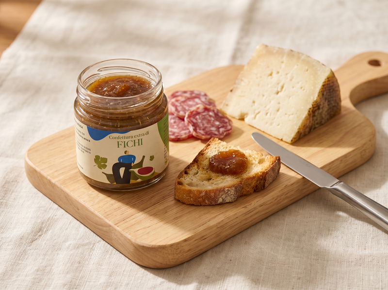 Confettura di fichi Minnelea con pecorino e salumi