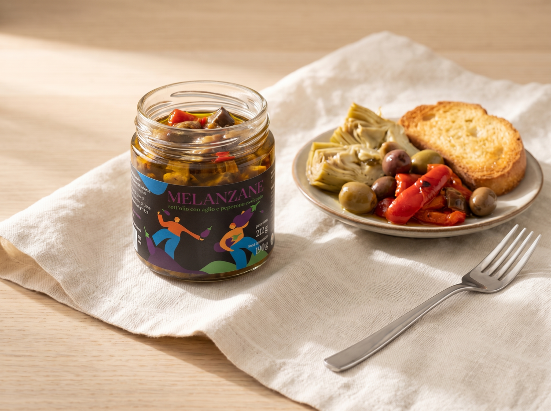 Minnelea Antipasti in Öl im offenen Glas