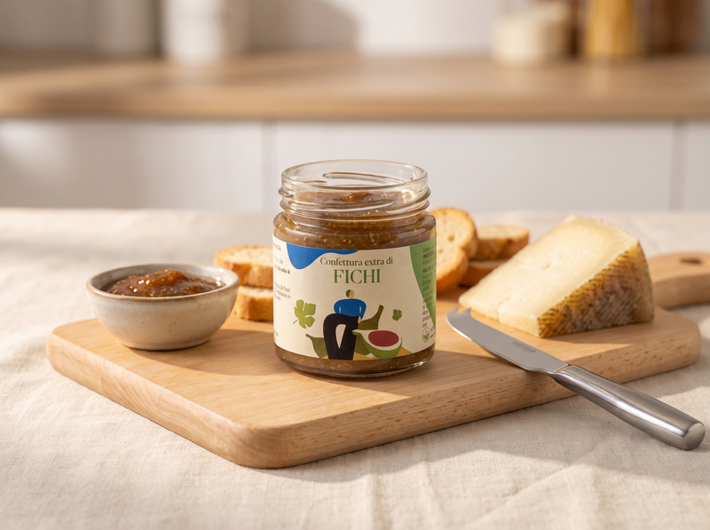 Minnelea Feigenmarmelade als Dip mit Käse und Aperitivo