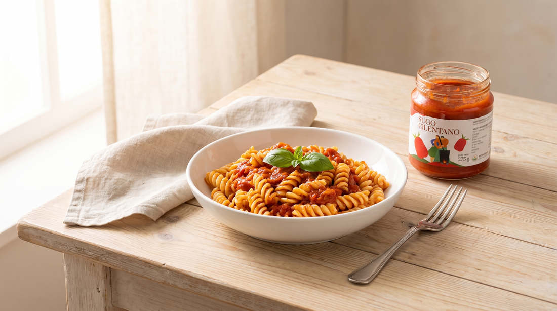 Fusilli al ragù cilentano con vasetto di Sugo Cilentano Minnelea