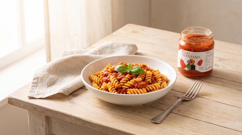 Fusilli al ragù cilentano con vasetto di Sugo Cilentano Minnelea