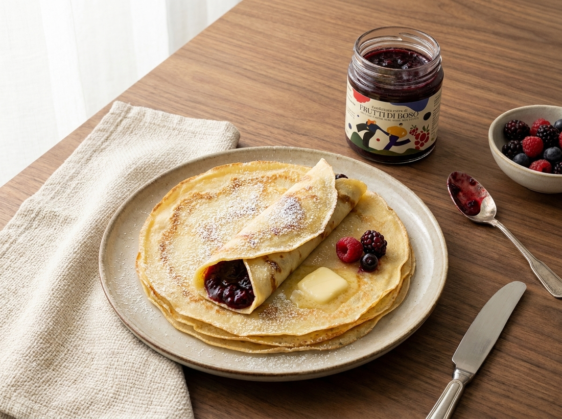 Pfannkuchen mit Marmelade — Grundrezept und Füllungen