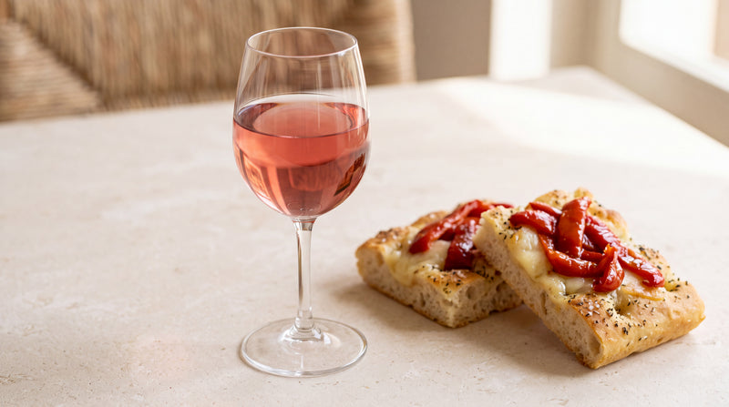 Kir: focaccia al formaggio e peperoni per l’aperitivo con peperoni sott'olio Minnelea
