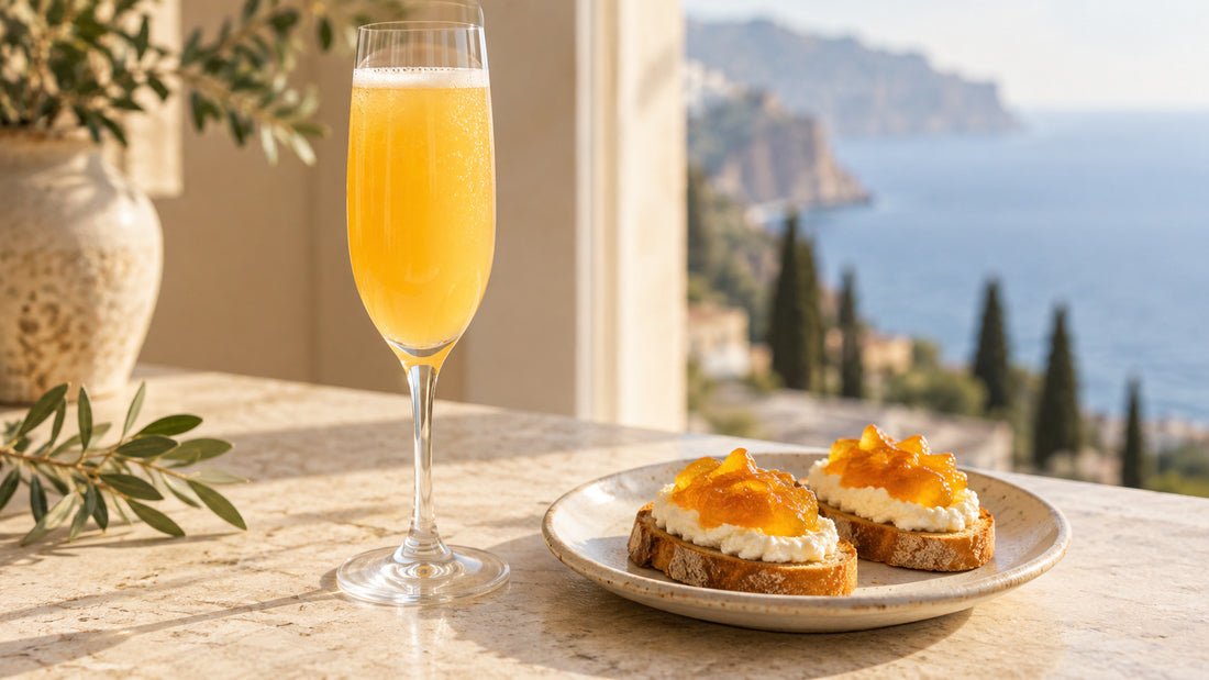 Mimosa cocktail: ricotta e marmellata di agrumi con marmellata di arance e limoni Minnelea