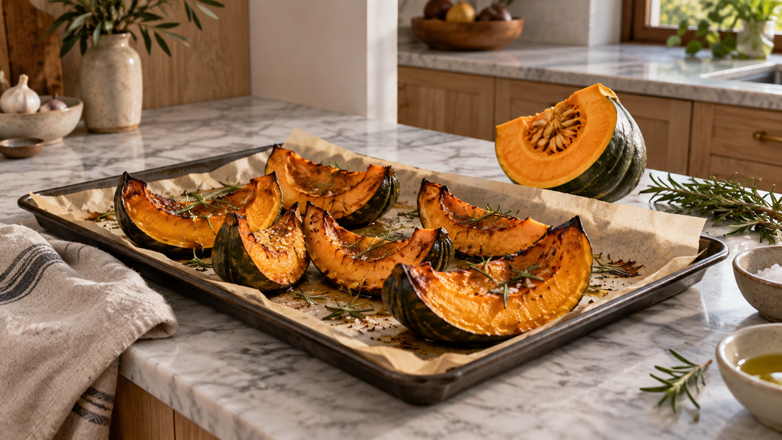Calabaza asada al horno con romero