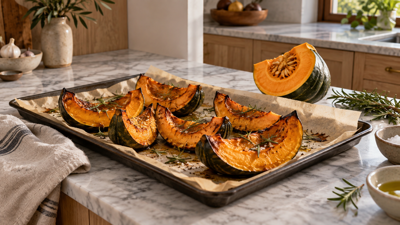 Calabaza asada al horno con romero