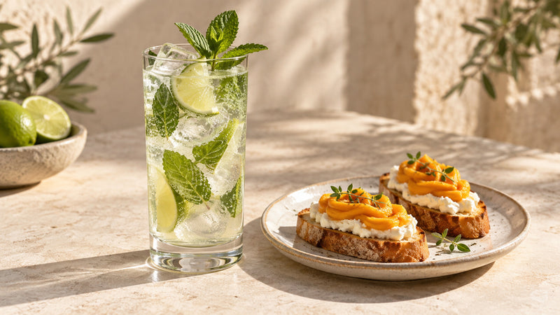 Mojito: crostini salati con crema di zucca con crema di zucca Minnelea