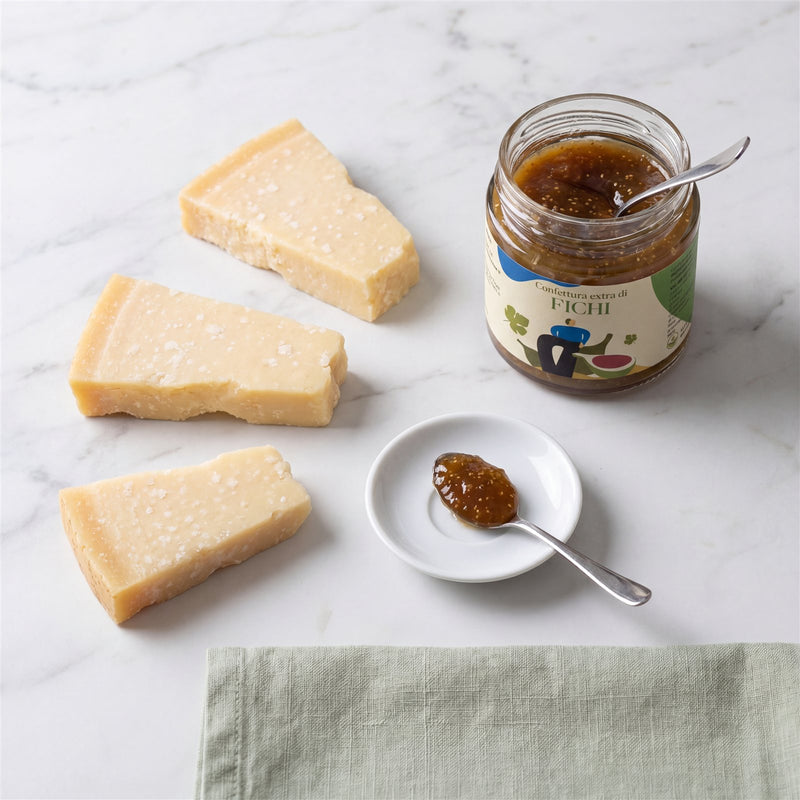 Parmigiano Reggiano stagionato 30 mesi con confettura di fichi Minnelea — abbinamento hero