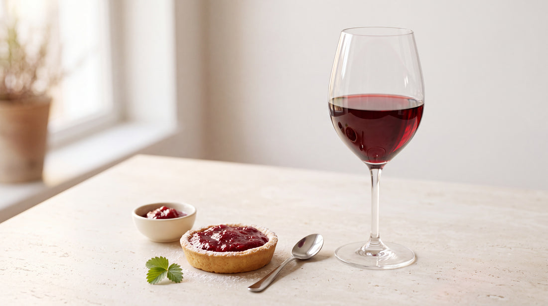 Primitivo Dolce Naturale: crostata alle fragole e piccoli dessert con confettura di fragole Minnelea