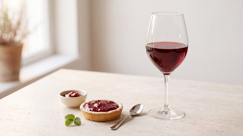 Primitivo Dolce Naturale: crostata alle fragole e piccoli dessert con confettura di fragole Minnelea