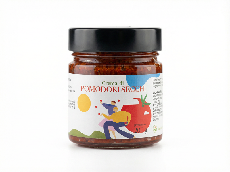Paté di pomodori secchi Minnelea su pizza bianca e focaccia