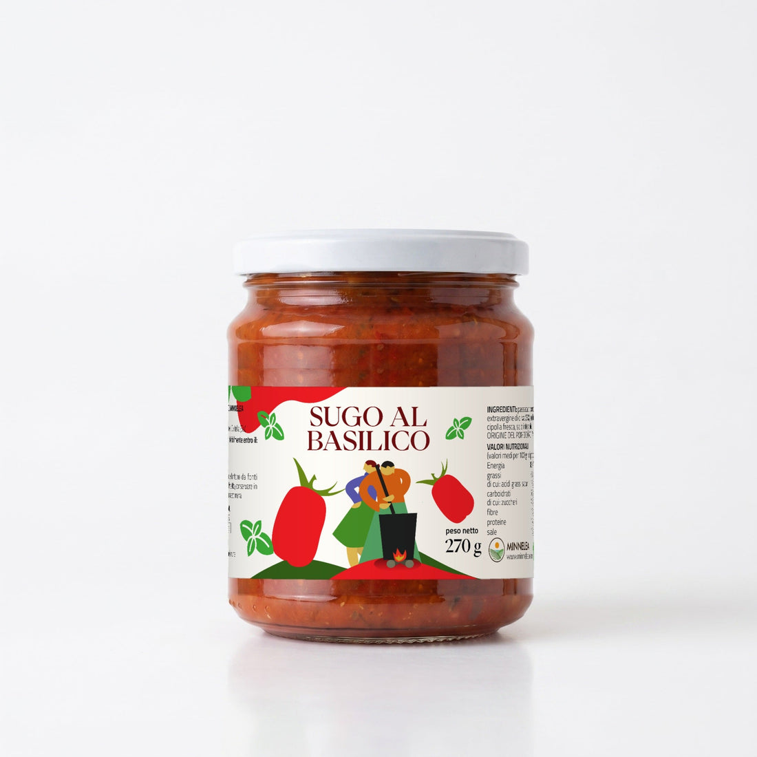 Vasetto di Sugo al Basilico Minnelea da 270 g