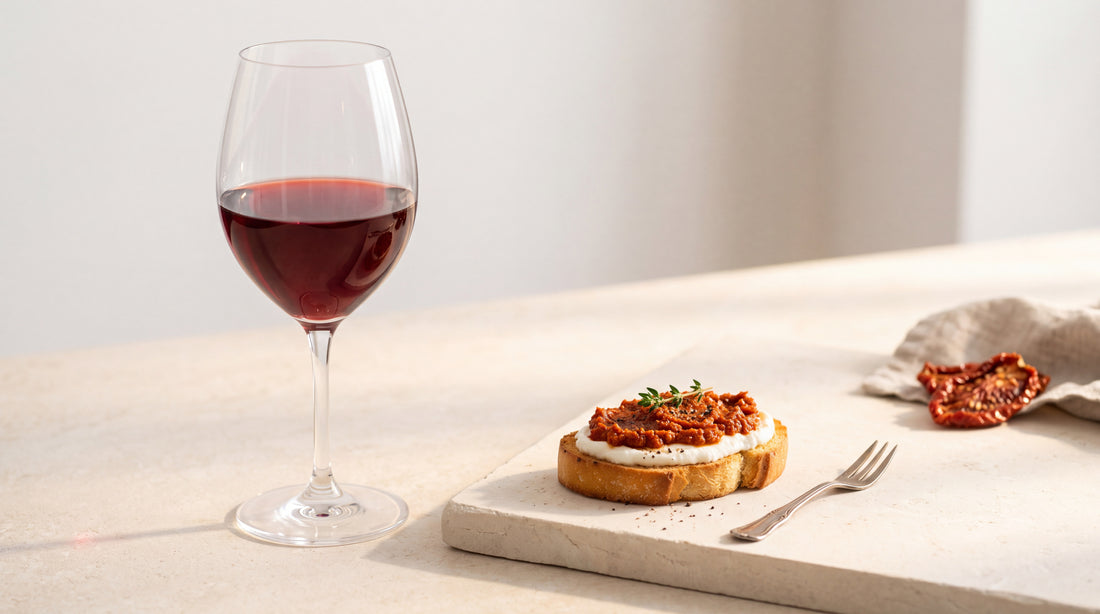 Valpolicella e antipasti: crostini al paté di pomodori secchi con paté di pomodori secchi Minnelea