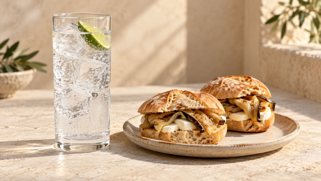 Vodka Tonic: mini panini con mozzarella e melanzane con melanzane sott'olio Minnelea