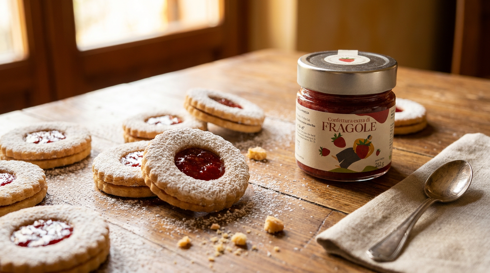 Biscotti ripieni di marmellata (pasta frolla)