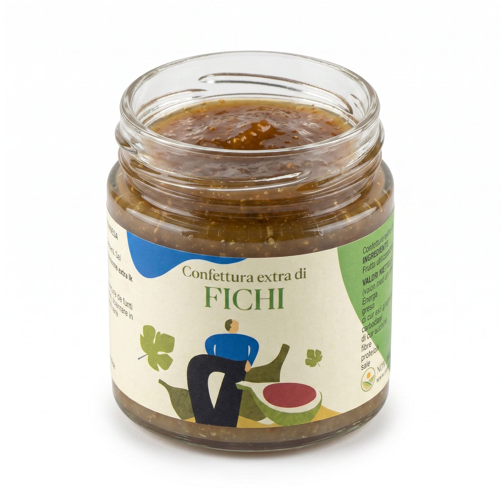 Confettura extra di fichi bianchi dottati Minnelea — vasetto aperto