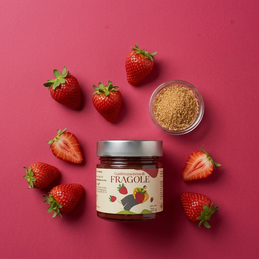 Confettura Extra di Fragole Minnelea — preparazione con fragole fresche del Cilento e zucchero di canna