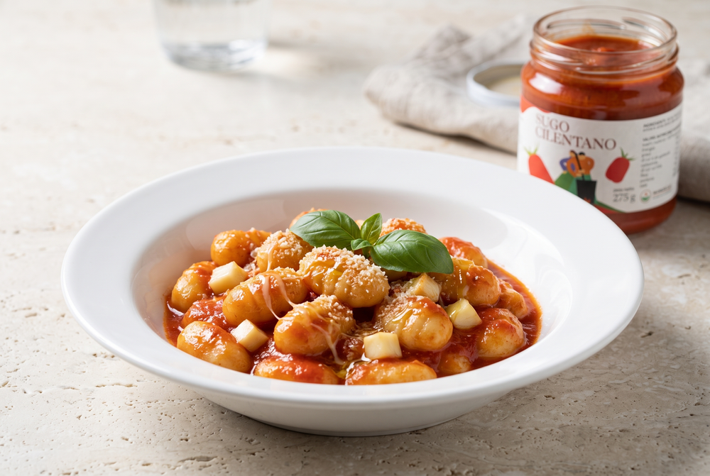 Gnocchi mit Tomatensauce und geräucherter Provola