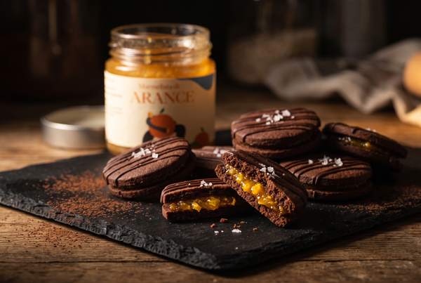 Sablé al cacao con marmellata di arance