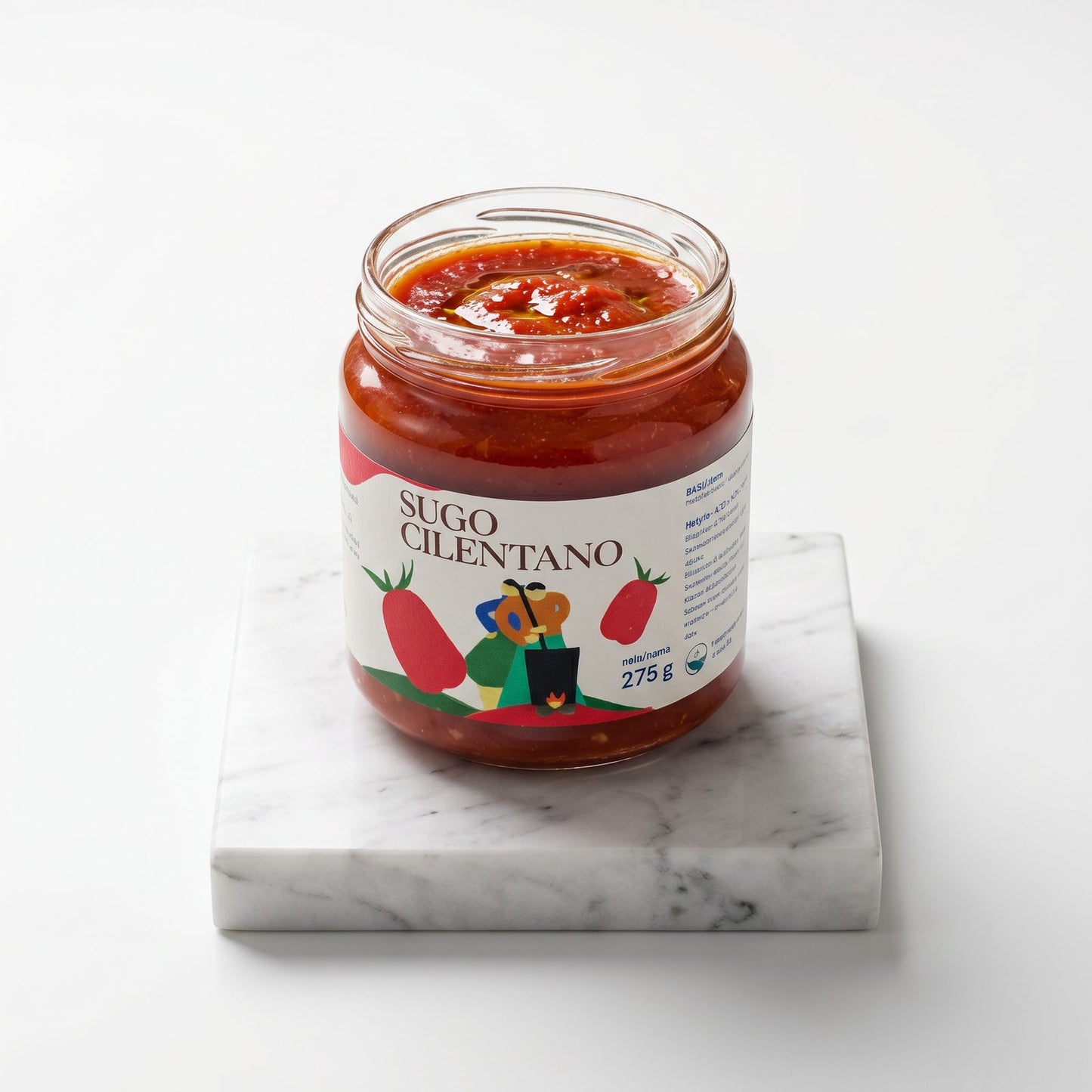 Sugo cilentano Minnelea — vasetto aperto, tradizione del Cilento
