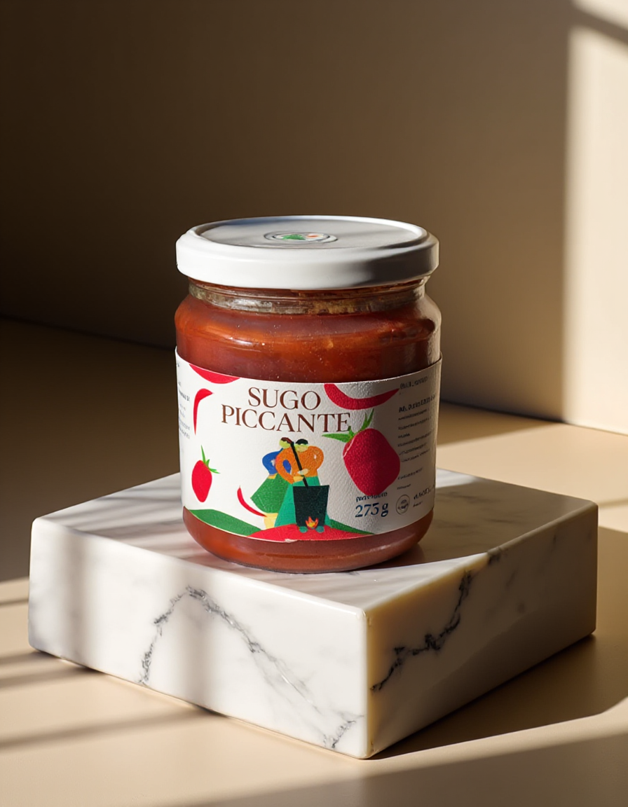 Sugo piccante Minnelea con peperoncino su pasta
